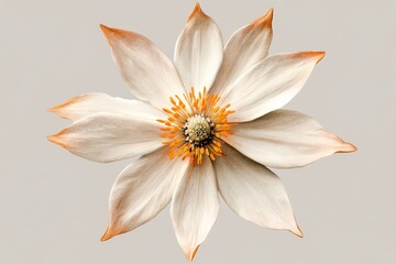 Fototapeta premium Delicate, pale flower with soft, orange accents.