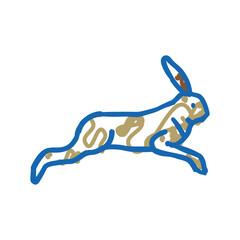 hare wild animal icon doodle illustration