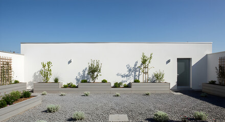 Minimalist Rooftop Garden Design with Modern Architectural Aesthetics and Natural Elements
