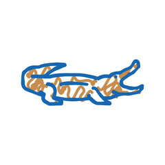 crocodile reptile in zoo icon doodle illustration