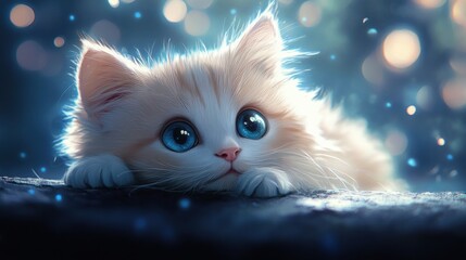 Fluffy anime kitten