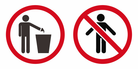 Waste Disposal and Littering Prohibition Signs Set