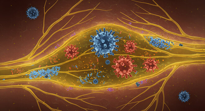 Herpes Simplex Virus in Facial Nerves &ndash; Neurological Infection Concept
