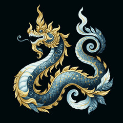 Ripple of the Naga great naga isolated watercolor vector illustration svg