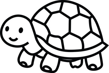 Fototapeta premium Turtle line sketch for coloring book
