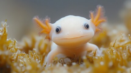 A baby axolotl swimming