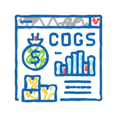 cost of goods sold cogs report icon doodle illustration