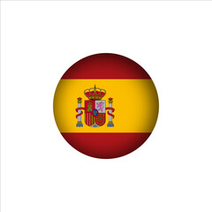 Spanish flag in the shape of a 3D sphere. Spain flag logo illustration. Spain flag icon.