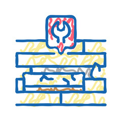 laminate floor repair icon doodle illustration