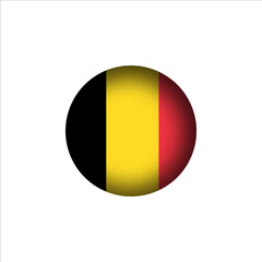 Belgian flag shaped 3D sphere. Belgian flag logo illustration. Belgium flag icon.