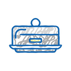 butter dish icon doodle illustration