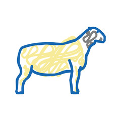 dorper sheep icon doodle illustration