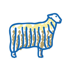 13 teeswater sheep icon doodle illustration