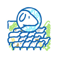 herd sheep icon doodle illustration