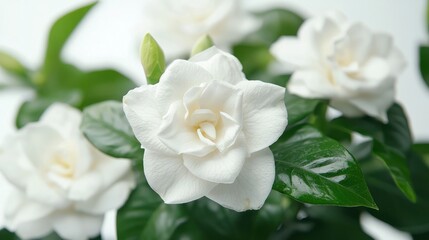 White gardenias arranged delicately.