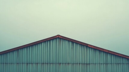 Fototapeta premium Minimalist Metal Structure Under a Pale Sky: A Study in Architectural Simplicity