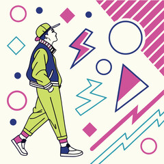 Abstract Memphis Style Background