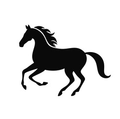 horse silhouette isolated on white