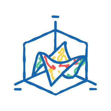 3d graph icon doodle illustration