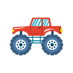 red tractor isolated on white