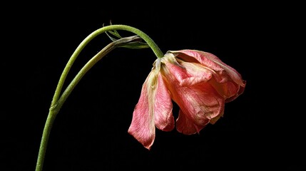 Wilted Flowers - A once-thriving flower now drooping represents fading hope