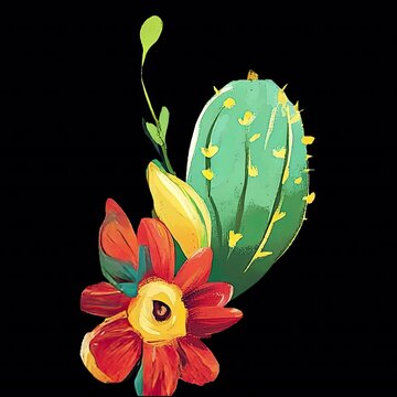 Bright Yellow Decorative Flower with Patterned Petals on Black Background