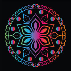 Vibrant Rainbow Mandala Design for Meditation and Yoga