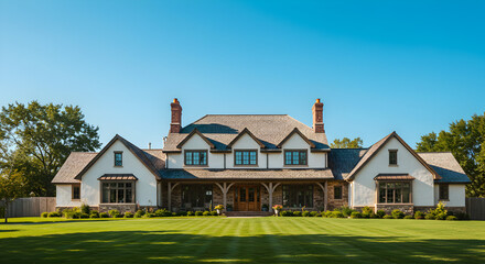 Obraz premium Luxury Home Exterior: Stunning Architectural Design & Landscaping