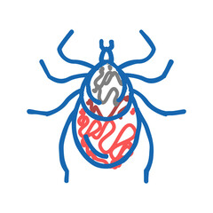 tick insect icon doodle illustration