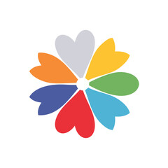 Colorful Heart-Shaped Petals Flower Design