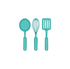 Kitchen Utensils – Sifter, Whisk, and Spatula Illustration