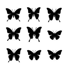Set of butterflies silhouettes