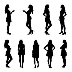 Silhouettes of women, Set of Women silhouettes