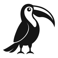 Illustration of toucan bird with large beak vector drawing for graphic design and logo creation use case isolated on transparent background