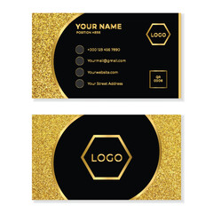 Luxury Black and Gold Business Card Design Template.