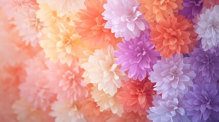 Fototapeta premium Pastel floral display decorative photography with soft lighting in close-up