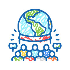 Fototapeta premium ecology protest icon doodle illustration