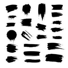 Brush line set. Vector calligraphy paint strokes. Vintage Chinese brushstrokes collection