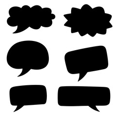 set of comic speech bubbles, Set black comics talk speech bubbles and think or message vector