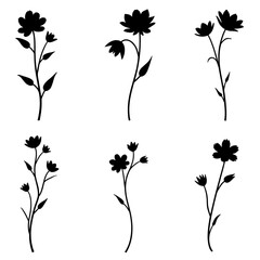 Set of floral design elements