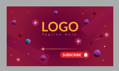 Naklejka premium A modern creative youtube cover design template.