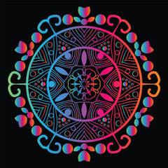 Vibrant Rainbow Mandala Design for Spiritual Art