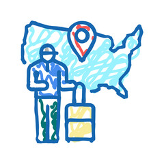 american tourism icon doodle illustration