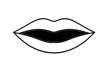 Lips silhouette vector illustration