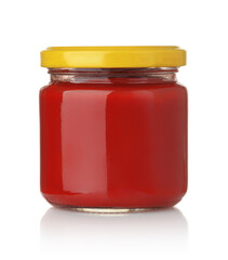 Front view of tomato sauce jar