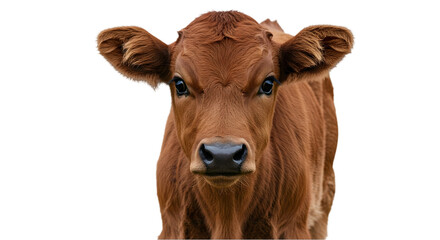 Brown Calf Portrait Against Black Background