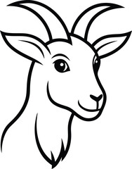 Goat head logo vector silhouette illustration 2