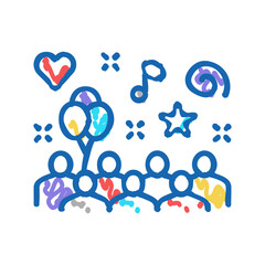 entertainment in amusement park icon doodle illustration