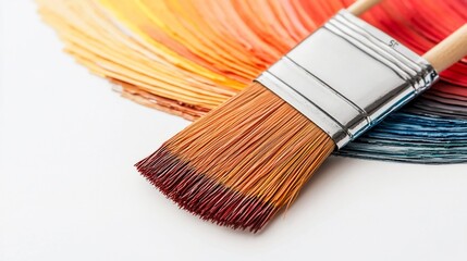 Fototapeta premium Colorful paint brush and swirls