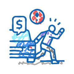 transport fare evasion icon doodle illustration